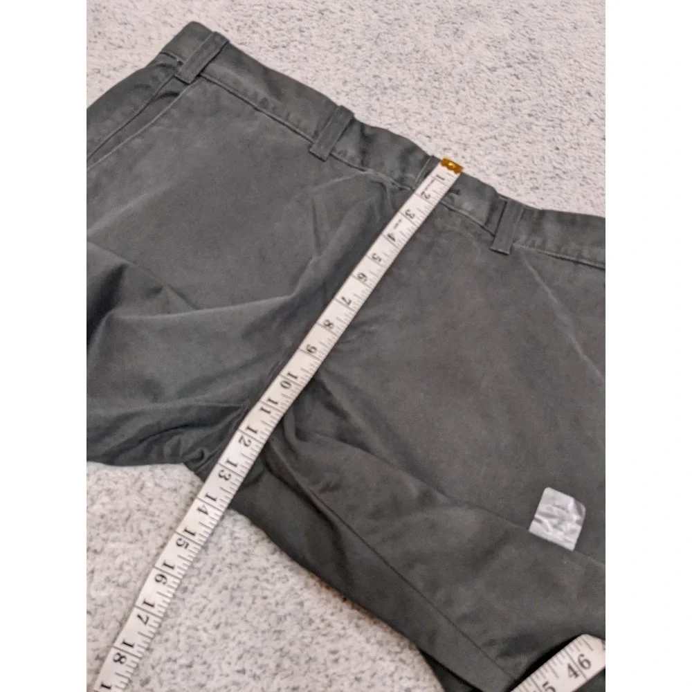 Eddie Bauer Classic Fit Pants Men 36x30 Charcoal Khaki Straight Flat Front Chino